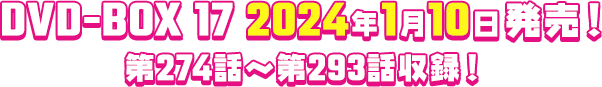 DVD-BOX 17 発売日：2024年1月10日（水） 収録話数：20話収録（第274話～第293話）