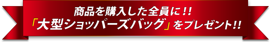 商品を購入した全員に！！
「大型ショッパーズバッグ」をプレゼント！！